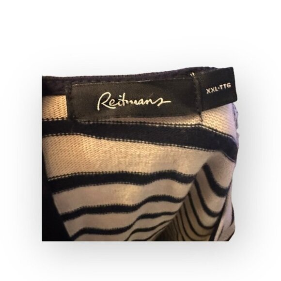 Women’s 2X Reitmans Black and White Striped Cotton Shift Dress 2XL XXL 18 20 - Picture 8 of 9